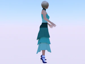 Woman in a Dress 042 3D Model