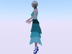 Woman in a Dress 042 3D Model