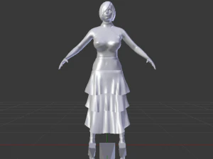 Woman in a Dress 042 3D Model