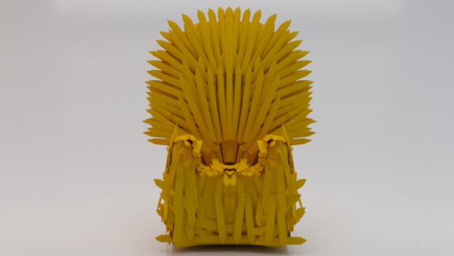 The Golden Fantasy Throne 01 3Dモデル .c4d .max .obj .3ds .fbx .stl .blend 