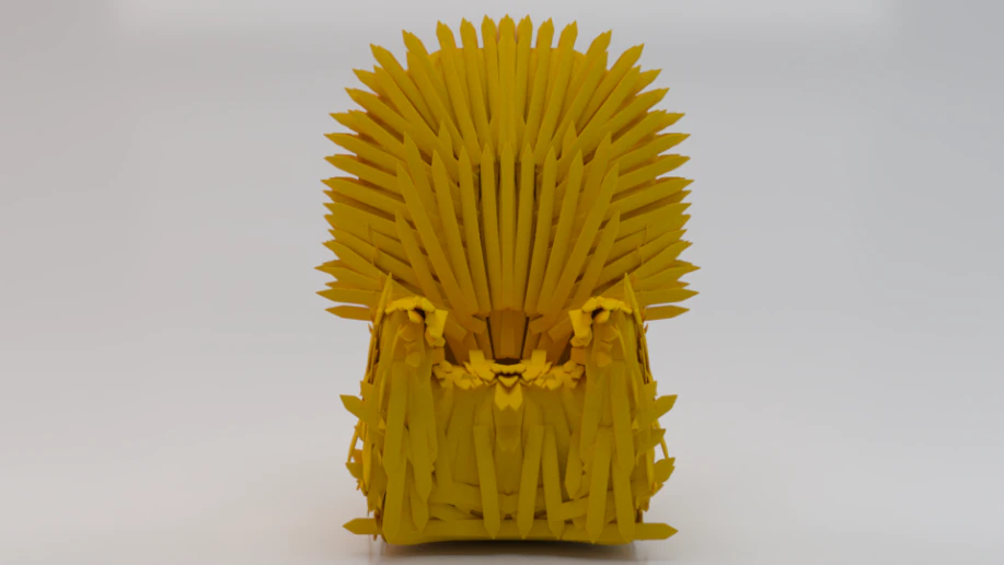 The Golden Fantasy Throne 01 3D Model .c4d .max .obj .3ds .fbx .stl .blend 