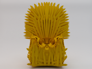 The Golden Fantasy Throne 01 3D Model
