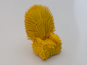 The Golden Fantasy Throne 01 3D Model