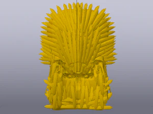 The Golden Fantasy Throne 01 3D Model