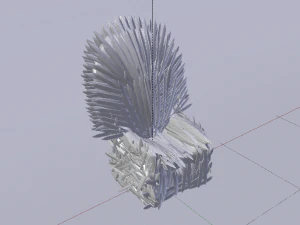 The Golden Fantasy Throne 01 3D Model
