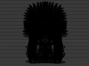The Golden Fantasy Throne 01 3D Model