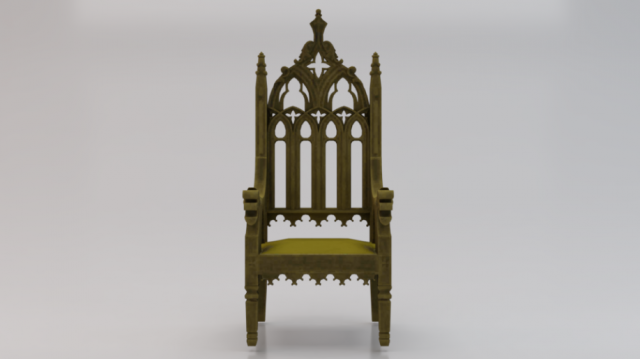 The Golden Fantasy Throne 02 3Dモデル .c4d .max .obj .3ds .fbx .stl .blend 