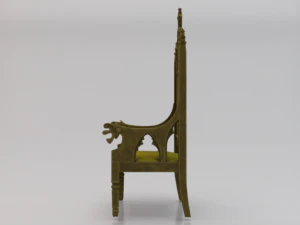 The Golden Fantasy Throne 02 3D Model