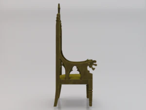 The Golden Fantasy Throne 02 3D Model