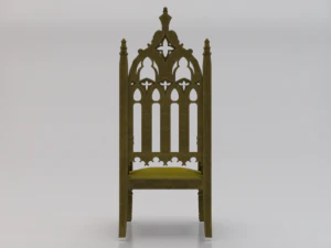 The Golden Fantasy Throne 02 3D Model