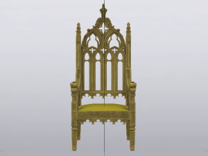 The Golden Fantasy Throne 02 3D Model