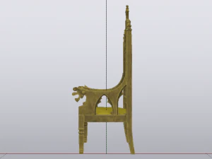 The Golden Fantasy Throne 02 3D Model