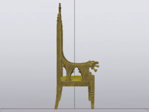 The Golden Fantasy Throne 02 3D Model