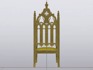 The Golden Fantasy Throne 02 3D Model