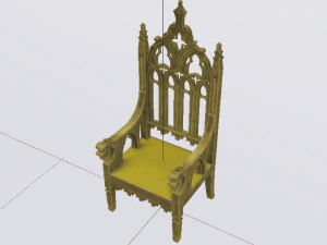 The Golden Fantasy Throne 02 3D Model