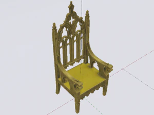 The Golden Fantasy Throne 02 3D Model