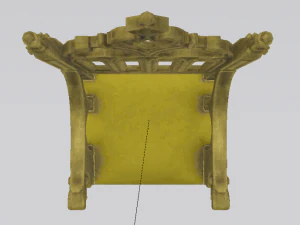 The Golden Fantasy Throne 02 3D Model