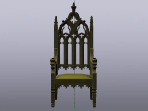 The Golden Fantasy Throne 02 3D Model