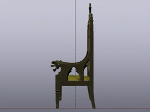 The Golden Fantasy Throne 02 3D Model