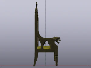 The Golden Fantasy Throne 02 3D Model
