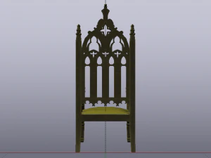 The Golden Fantasy Throne 02 3D Model
