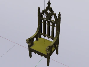 The Golden Fantasy Throne 02 3D Model