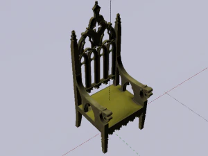 The Golden Fantasy Throne 02 3D Model