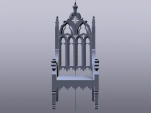The Golden Fantasy Throne 02 3D Model