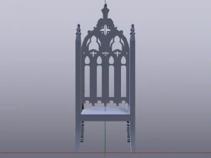 The Golden Fantasy Throne 02 3D Model
