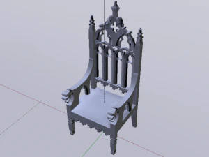 The Golden Fantasy Throne 02 3D Model