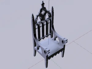 The Golden Fantasy Throne 02 3D Model