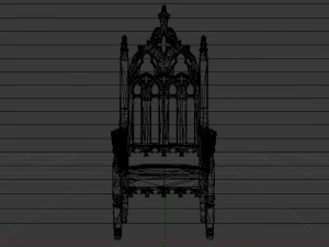 The Golden Fantasy Throne 02 3D Model