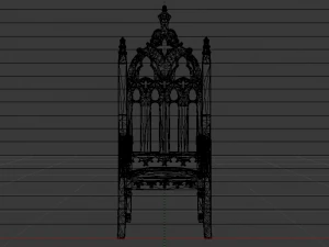 The Golden Fantasy Throne 02 3D Model