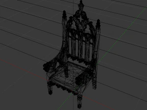 The Golden Fantasy Throne 02 3D Model
