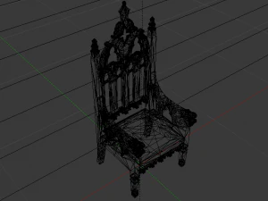 The Golden Fantasy Throne 02 3D Model