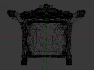 The Golden Fantasy Throne 02 3D Model