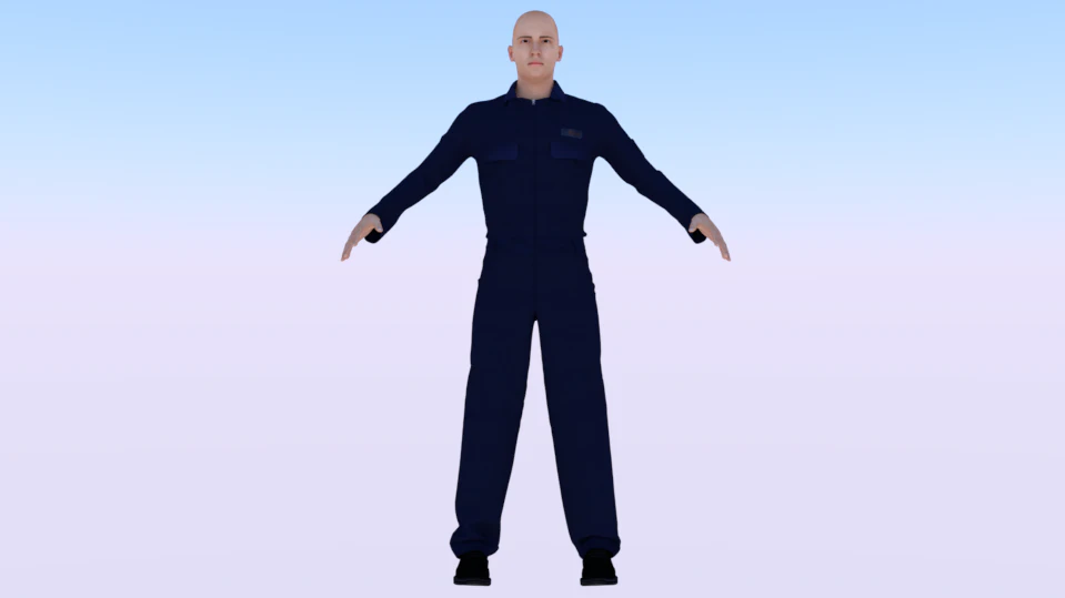 Male Mechanic 3D Model .c4d .max .obj .3ds .fbx .stl .blend 