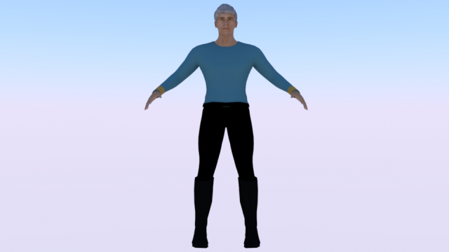 A Man in Uniform 02 3D Model .c4d .max .obj .3ds .fbx .stl .blend