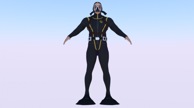 Scuba Diver Modello 3D .c4d .max .obj .3ds .fbx .stl .blend 