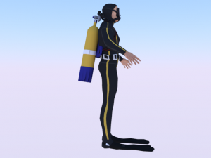 Scuba Diver Modello 3D