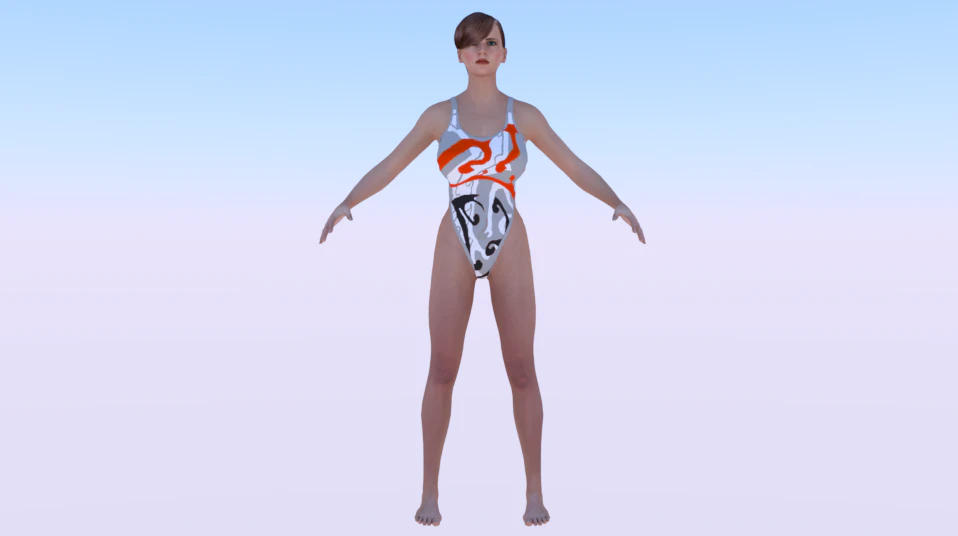A Woman in a Bikini 016 3D Model .c4d .max .obj .3ds .fbx .stl .blend 