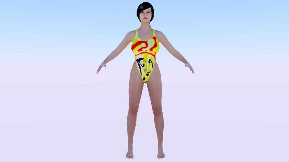 A Woman in a Bikini 020 3D Model .c4d .max .obj .3ds .fbx .stl .blend 