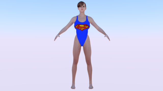 A Woman in a Bikini 021 3D Model .c4d .max .obj .3ds .fbx .stl .blend 