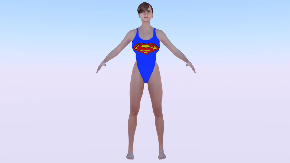 A Woman in a Bikini 021 3D Model .c4d .max .obj .3ds .fbx .stl .blend 