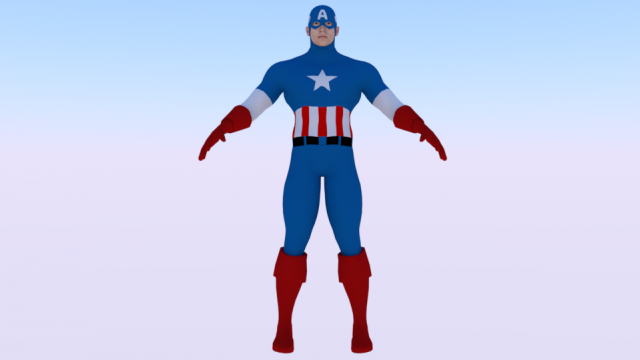 Captain America 3Dモデル .c4d .max .obj .3ds .fbx .stl .blend 