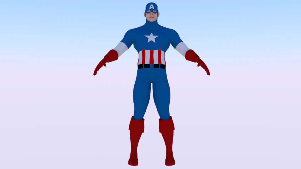 Captain America 3D Model .c4d .max .obj .3ds .fbx .stl .blend