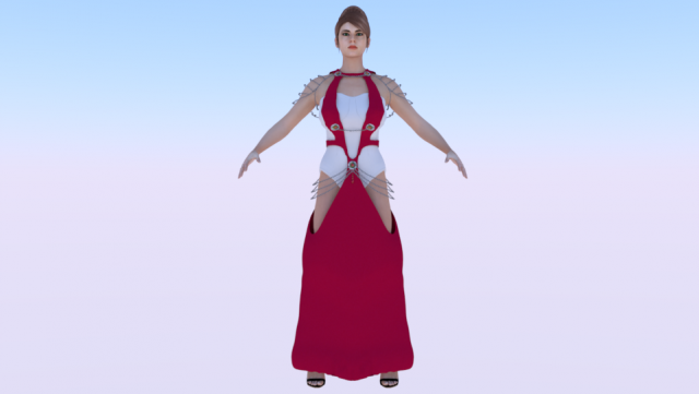 Woman in a Dress 043 Model 3D .c4d .max .obj .3ds .fbx .stl .blend 