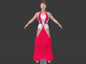 Woman in a Dress 043 Model 3D