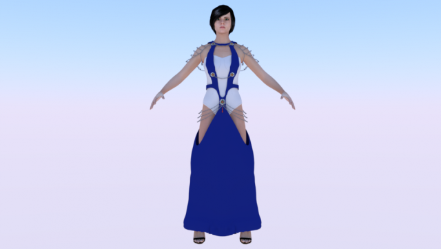 Woman in a Dress 044 3D मॉडल .c4d .max .obj .3ds .fbx .stl .blend 