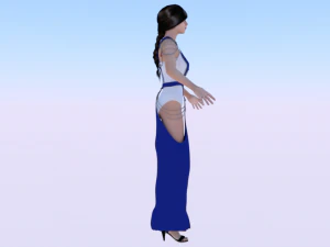 Woman in a Dress 044 3D Model